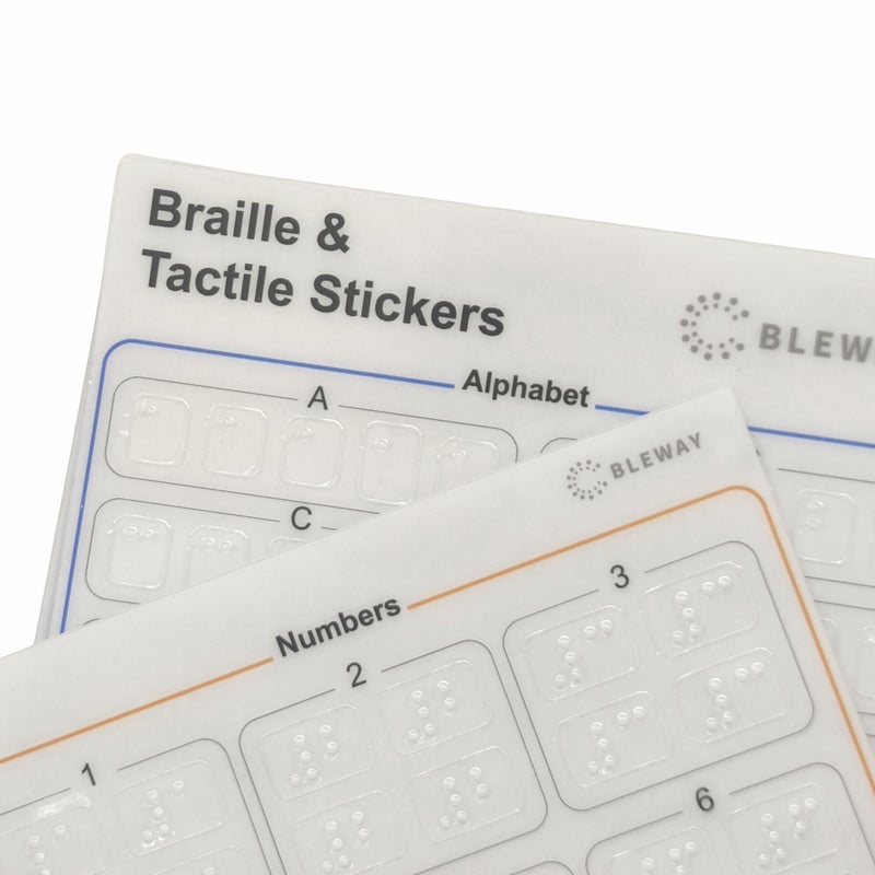 BLEWAY Braille Stickers with Alphabetâ€Œ and Number - Low Vision Aids Raised Tactile Dots for Elderly, Blind